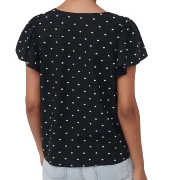 LOFT Dotted Functional buttons Button-up Fluttering Blouse MP - Picture 2 of 9